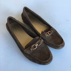 Coach Feathered Brown‎ Suede Fortunata Loafer